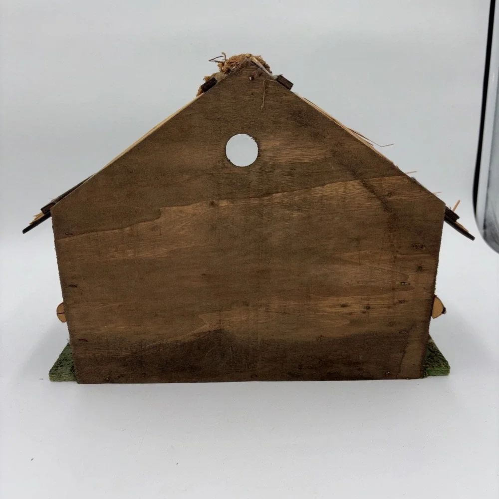 VTG Nativity Scene Crèche Set Rustic Stable Antique Gold Look Fixed Figurines